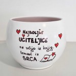 Lonec Bali z ročno poslikavo Najboljše učiteljice učijo iz srca